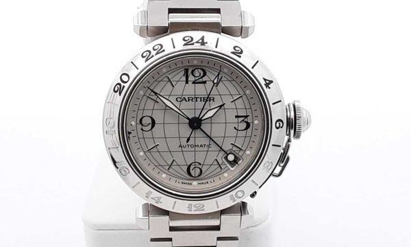 Pasha De Cartier Gmt Stainless Steel Bracelet Watch 35mm Ebooxzdu 144010020591