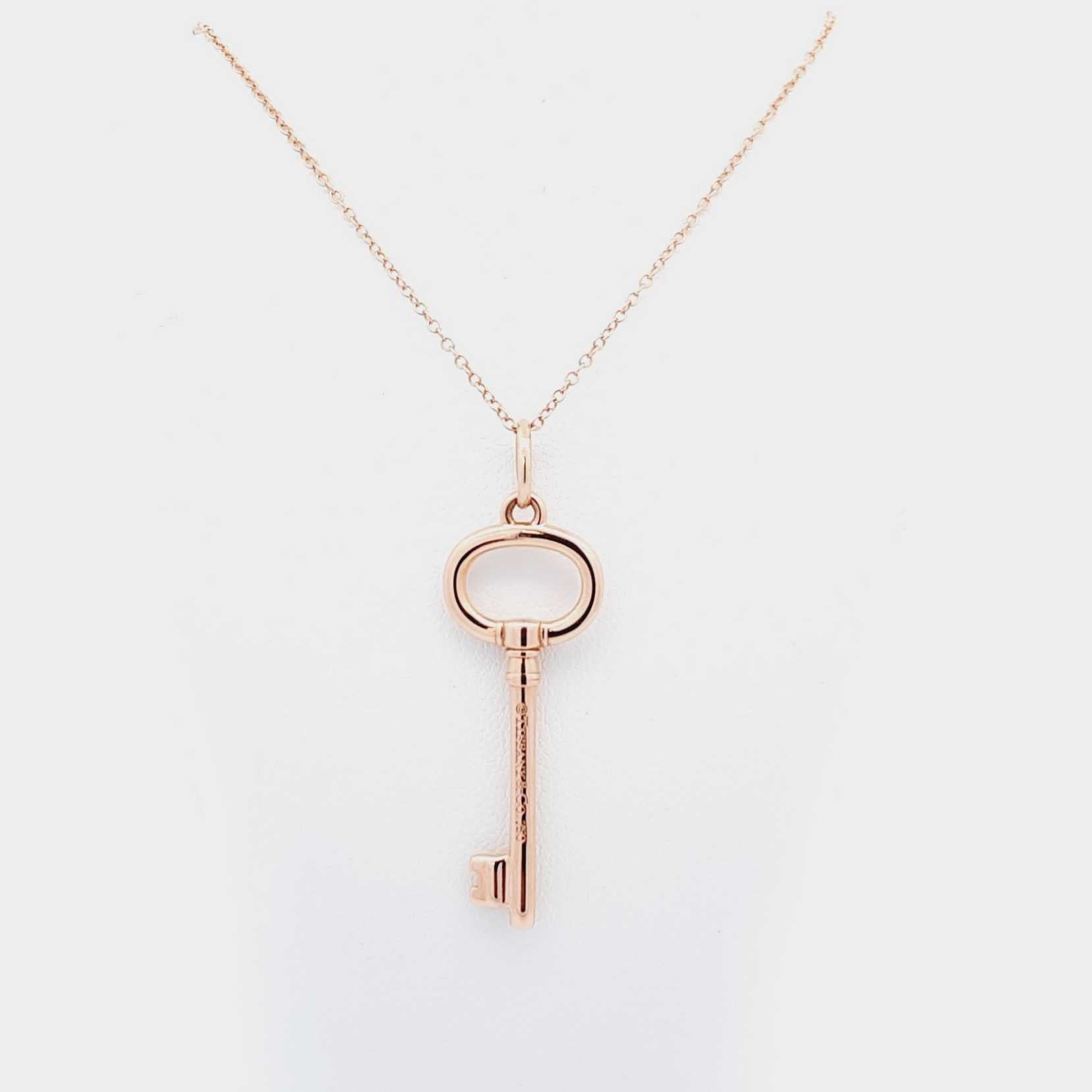 Tiny Rose Gold Classic Key Necklace, Rose Gold Sterling Silver Key Necklace,  Key Necklace, Layering Necklace Hand Made