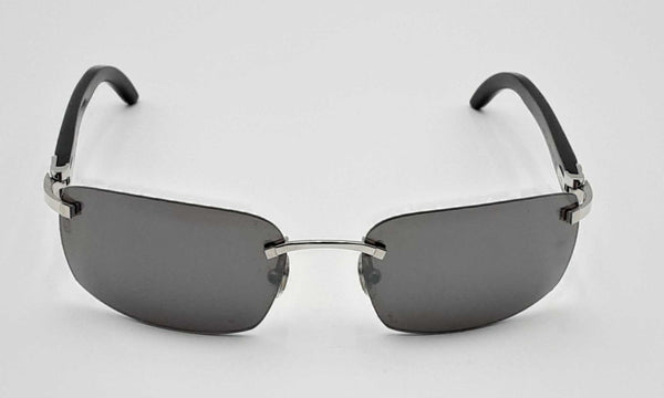 Cartier Rimless Marbled Black Horn Sunglasses Ebixzsa 144010017165