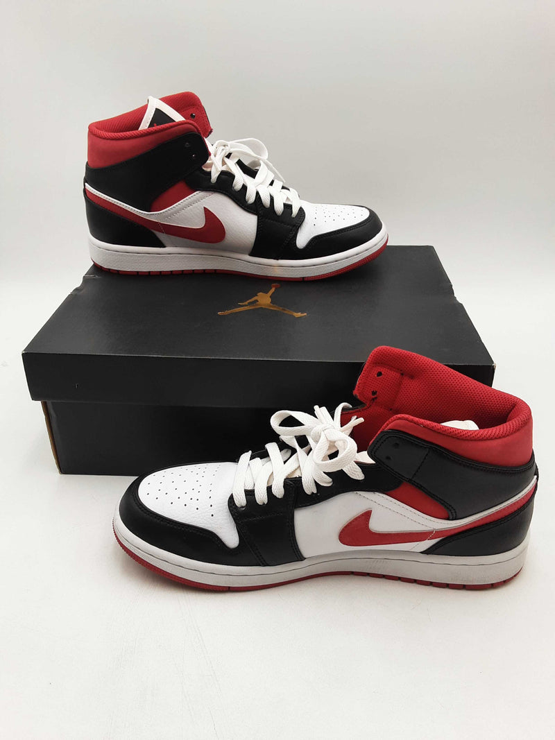 Nike Air Jordan 1 Mid Red & Black Sneakers Size 9.5 54724-122 Sd1024pxsa