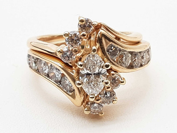 2.30 Cttw Diamonds 14k Yellow Gold 9.9g 2 Set Ring Size 7 Do0425loxzde