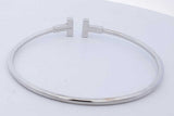 Tiffany & Co. 18k White Gold T Wire Bracelet 8.5 Grams Eb0826ixzde
