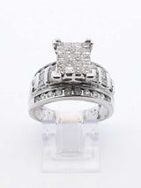 2.08 Cttw Mixed-cut Diamond & 10k White Gold Ring 8.6 Gram Size 7.75 Fw0625prxdu