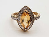 Marquise Cut Citrine 14k Yellow Gold 3.7g Ring Size 7 Do0326owxde