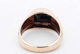 10k Yellow Gold Onyx Inlay & Diamond Accent Ring 5.5 Grams Size 10.75 Eb426orxsa