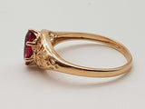 Pink Garnet 14k Yellow Gold 1.6g Ring Size 6.5 Do0426lxzde