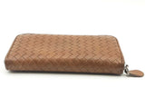 Bottega Veneta Brown Intrecciato Leather Zip Around Wallet Eb1124lxzsa