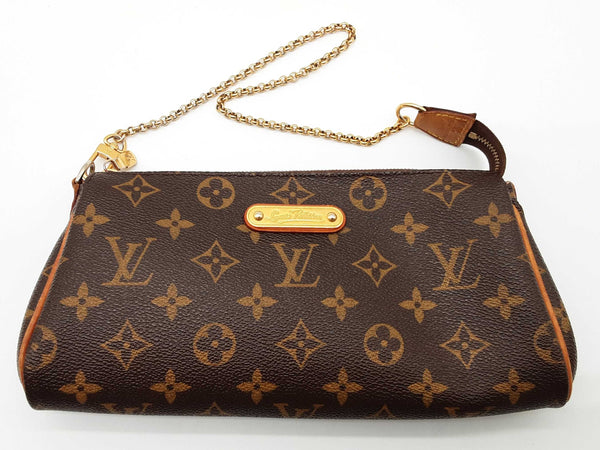 Louis Vuitton Eva Brown Monogram Clutch Shoulder Bag Do0425srxde