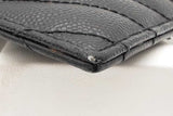 Saint Laurent Chevron Quilted Black Leather Cassandre Zip Wallet Eb0526lrxde