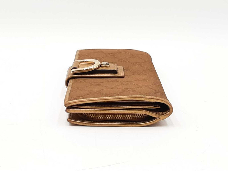 Gucci Timeless Gg Supreme Bronze & Gold Canvas Continental Wallet Fw0725crdu