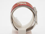 Hermes 19 Loquet Apollo Painted Red Enamel Steel Bangle Quartz Watch Do1125lrxde
