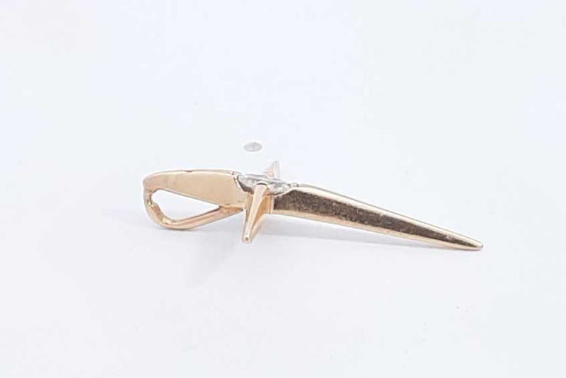 14k Yellow Gold Cross Pendant With Marquis Diamond 1.2 Grams Eb0425prsa
