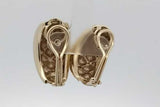 0.26cttw Diamond Quilted Omega Back Earrings 14k Gold 20.2 Grams Eb0926lopxsa