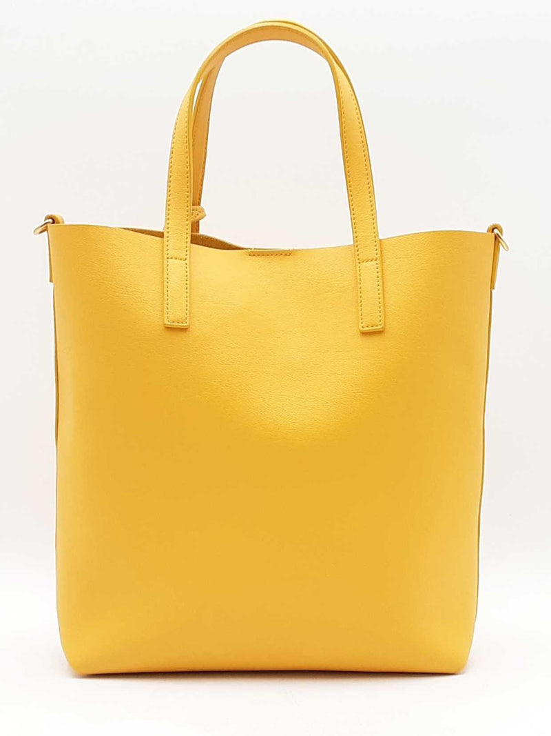 Yves Saint Laurent Yellow Leather North South Toy Shopping Tote Bag Eb1025wrxdu