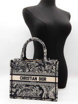 Christian Dior Toile De Jouy Blue Ecru Canvas Small Book Tote Do1025lxzxde