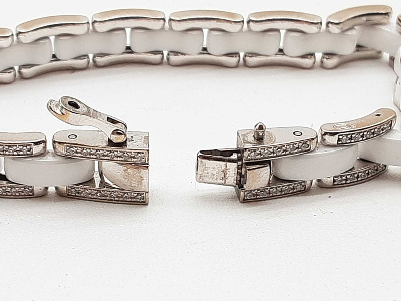 Chanel Ultra Diamonds 18k White Gold White Ceramic 39.4g Ensemble Do0725pwxzde