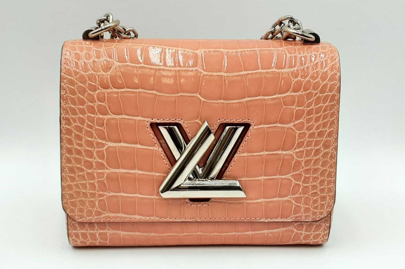 Louis Vuitton Pink Crocodile Twist Shoulder Bag Eb0724ixxzdu