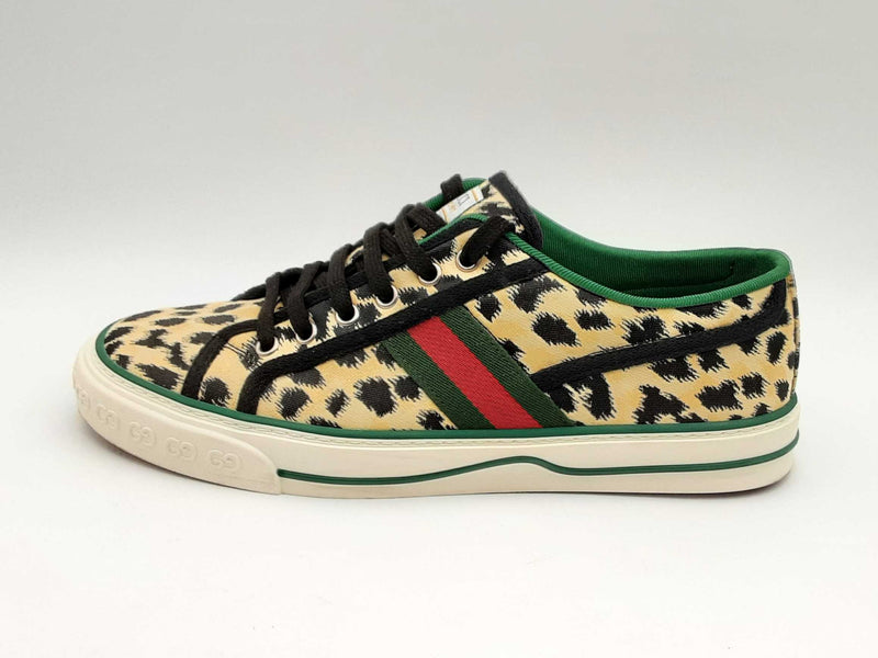 Gucci Tennis 1977 Leopard Print Sneakers Size 7.5 Fw1024lrxsa