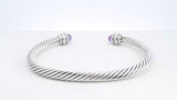 David Yurman Cable Classics 925 & Amethyst Bangle 29.6 Grams 7 Inch Fw0426olxdu