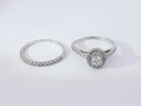 0.47 Cttw Diamond 14k White Gold Engagement Set 4.9 Grams Size 9.5 Aa0725wzxsa
