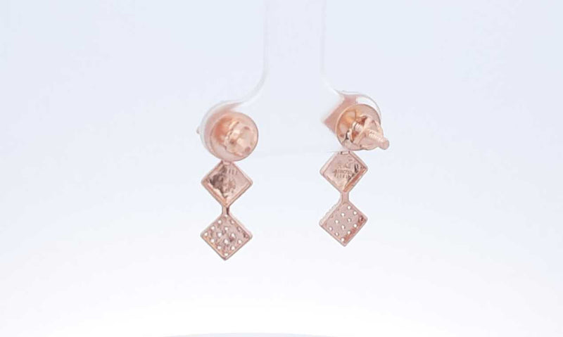 18k Rose Gold Cubic Zirconia Screwback Earrings 3.3 Grams Eb0524ordu