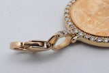 2023 Liberty 5 Dollar 1/10 Oz Fine Gold Coin Pendant With Diamond Bezel 6.2 Grams Eb0626irxsa
