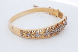1.14cttw 10k Yellow Gold Diamond Hinged Bangle Bracelet 18.7 Grams Eb0626lwxzdu