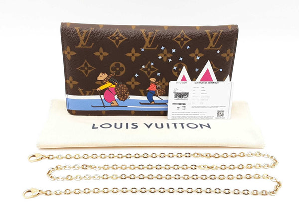 Louis Vuitton Christmas 2018 Skiing Bears Pochette Weekend Bag In Monogram Coated Canvas Fw0625crxdu
