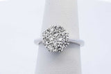 18k White Gold Diamond Cluster Ring 4.3 Grams Size 5 Eb0526rrxde