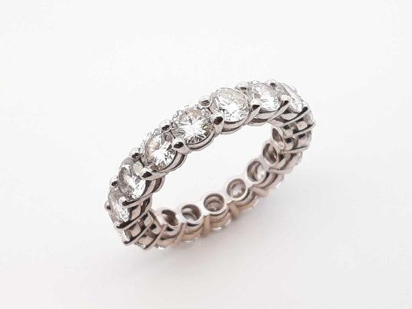 4.25 Cttw Lab-grown Diamond & 14k White Gold Ring 4.9 Grams Size 6 Fw0425orrdu