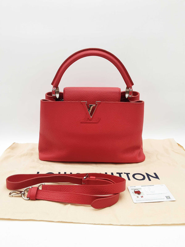 Louis Vuitton Capucines Rubis Red Leather Handbag Do0824lexzde