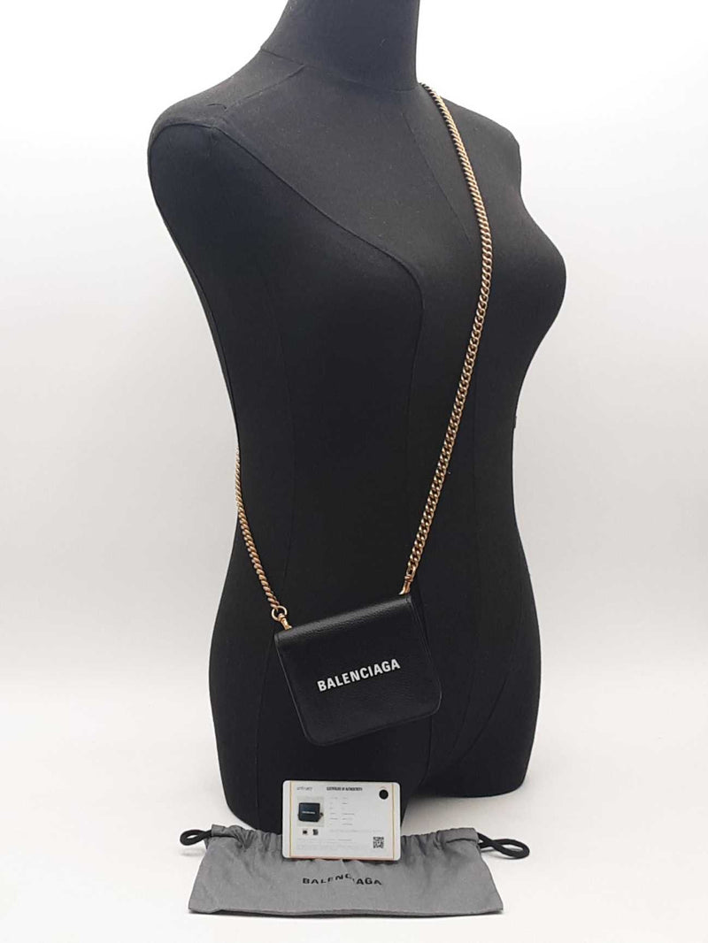Balenciaga Cash Mini Wallet On Chain Black Wallet Aa0525loxsa