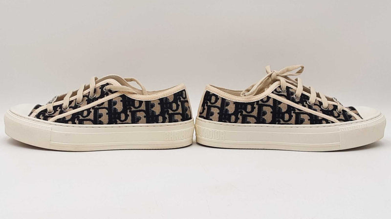Christian Dior Walk'n Dior Blue Embroidered Cotton Size 35 Sneakers Sd0625lpzdu