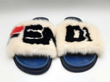 Fendi Logo Minky Blue Rubber Slides Size Eu 39 Do1124wxzde