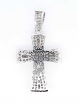 7.24 Cttw Diamond & 14k White Gold Cross Pendant 27.6 Grams Fw0725orzxdu