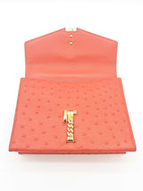 Gucci Sylvie 1969 Blood Orange Ostrich Leather Top Handle Bag Sd0925oozxde