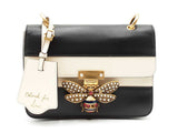 Gucci Queen Margaret Small Shoulder Bag In Black & Ivory Leather Fw0626orzdu