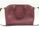 Michael Kors Ciara Large Saffiano Leather Burgundy Satchel Sd0425wzsa