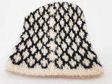 Chanel Cashmere Blend Black White Knitted Beanie Do0326wxzde