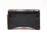 Balenciaga 2022 Hourglass Wallet With Chain In Black Leather Fw0o725pzxdu