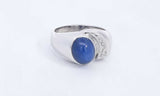 14k White Gold Blue Stone Ring 10.35 Grams Size 11. 5 Eb0324opxsa