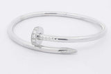 Cartier 18k White Gold Juste Un Clou Bracelet Diamonds 31.7g Size 16 Eb326wrxzsa
