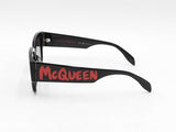 Alexander Mcqueen Graffiti Print Black Acetate Sunglasses Fw0925crdu