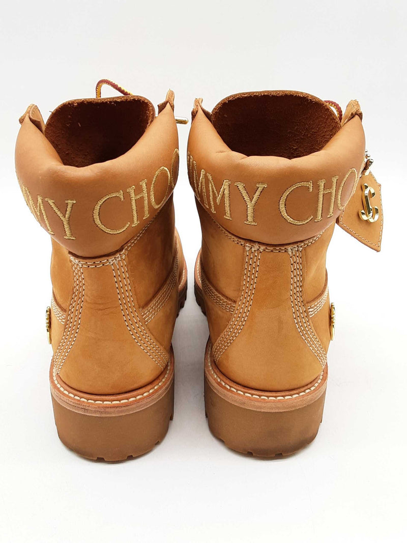 Jimmy Choo X Timberland Tan Glitter Boots Size Us 6.5 Womens Do1224lxzde