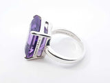 Tiffany & Co. Sparklers Amethyst & Silver Cocktail Ring 6.5g Size 6 Fw1026wrxdu