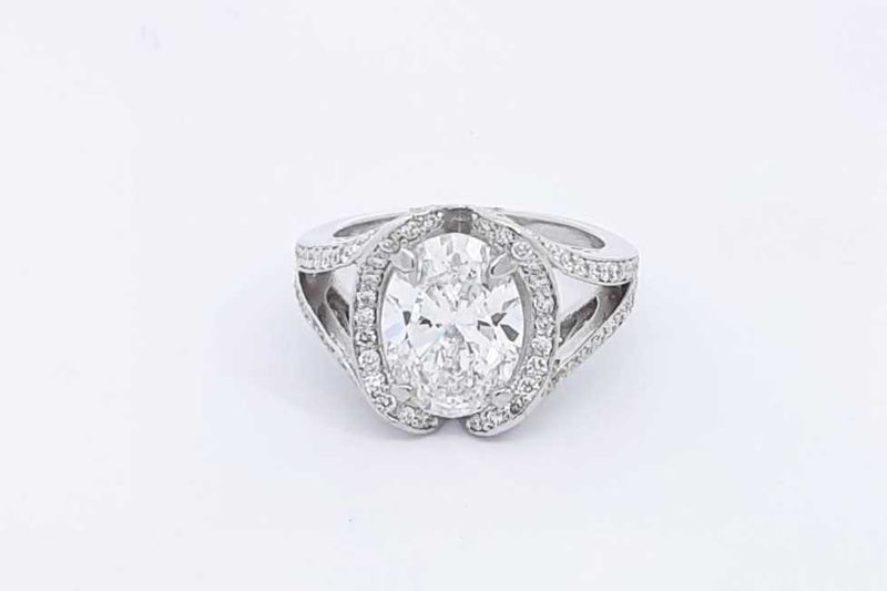 3.54ctw Lab Grown Diamond Ring In Platinum 11.3 Grams Size 6.5 Eb0325lwrxsa