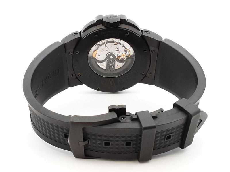 Harry Winston Ocean Diver Dual Time Black Zalium Edition 44mm Watch Fw1025crxzdu