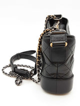 Chanel Gabrielle Quilted Black Aged Leather Crossbody Hobo Bag Do1025lrxzde