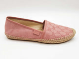 Gucci 466902 Gg Pink Canvas Espadrilles Slip On Shoes Size Eu 38.5 W Do0525rxde