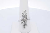 0.14cttw Diamond Leaf Vine Ring 14k White Gold 3.8 Grams Size 8.25 Eb0926orxde